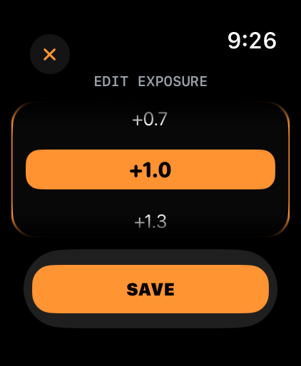 FrameAtlas Watch exposure editor